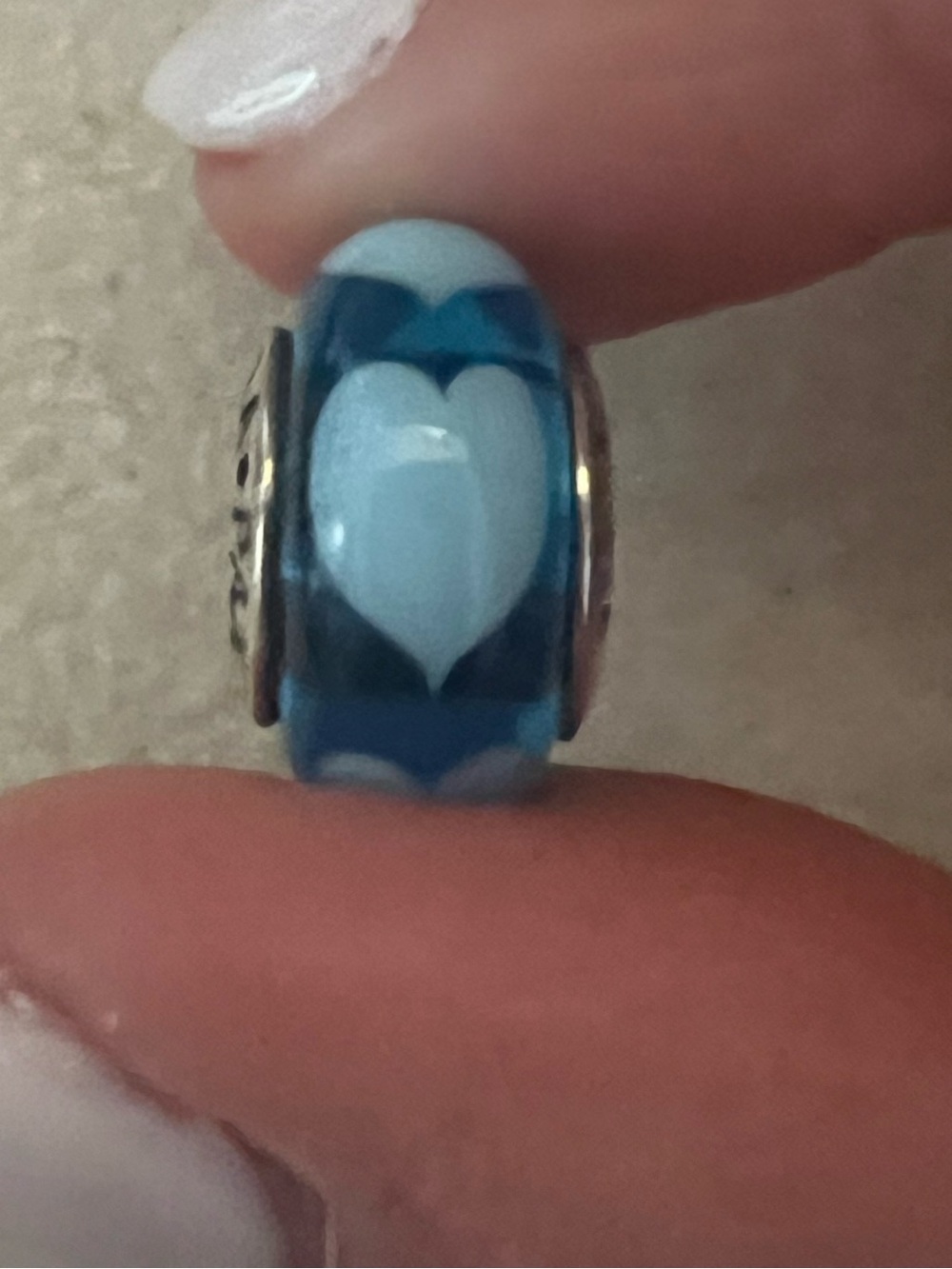 Pandora Blue Hearts Murano Glass Charm - Picture 2 of 4